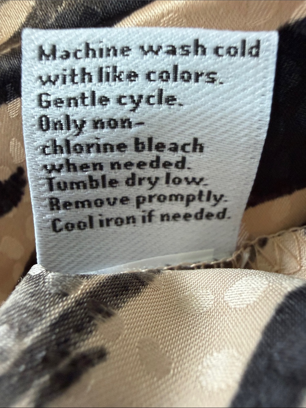 NWT Nine West Black and Nude Beige Zebra-Print Satin Cami - Picture 5 of 6